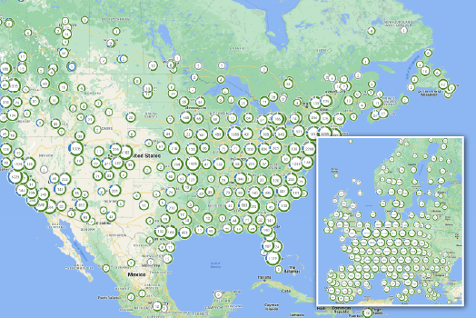 ChargePoint network map