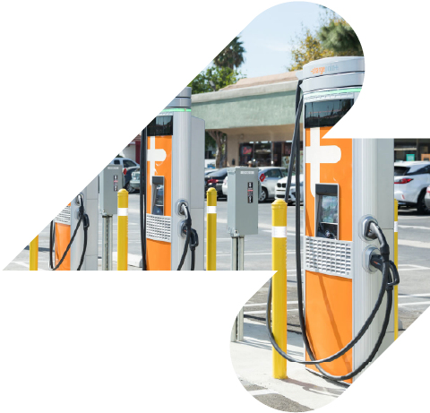 ChargePoint Express in a lightning bolt shape